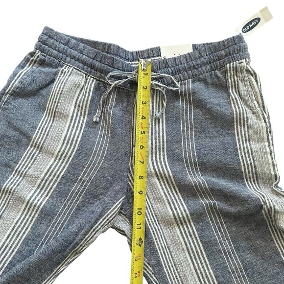 Old Navy Wide Leg Blue White Striped Linen Pants NWT Stretch Waist Size … - Picture 7 of 16